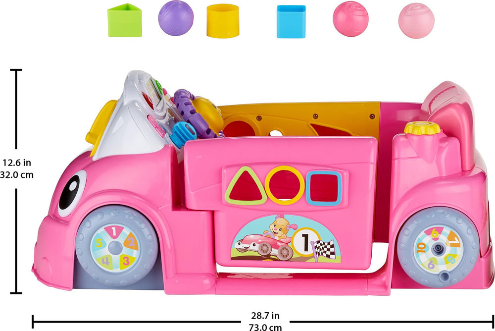 Fisher-Price Laugh & Learn Crawl Around Car steering wheel and key invite pretend driving.