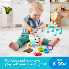 Fisher-Price Laugh & Learn Magic Color Mixing Bowl six removable ingredients shown