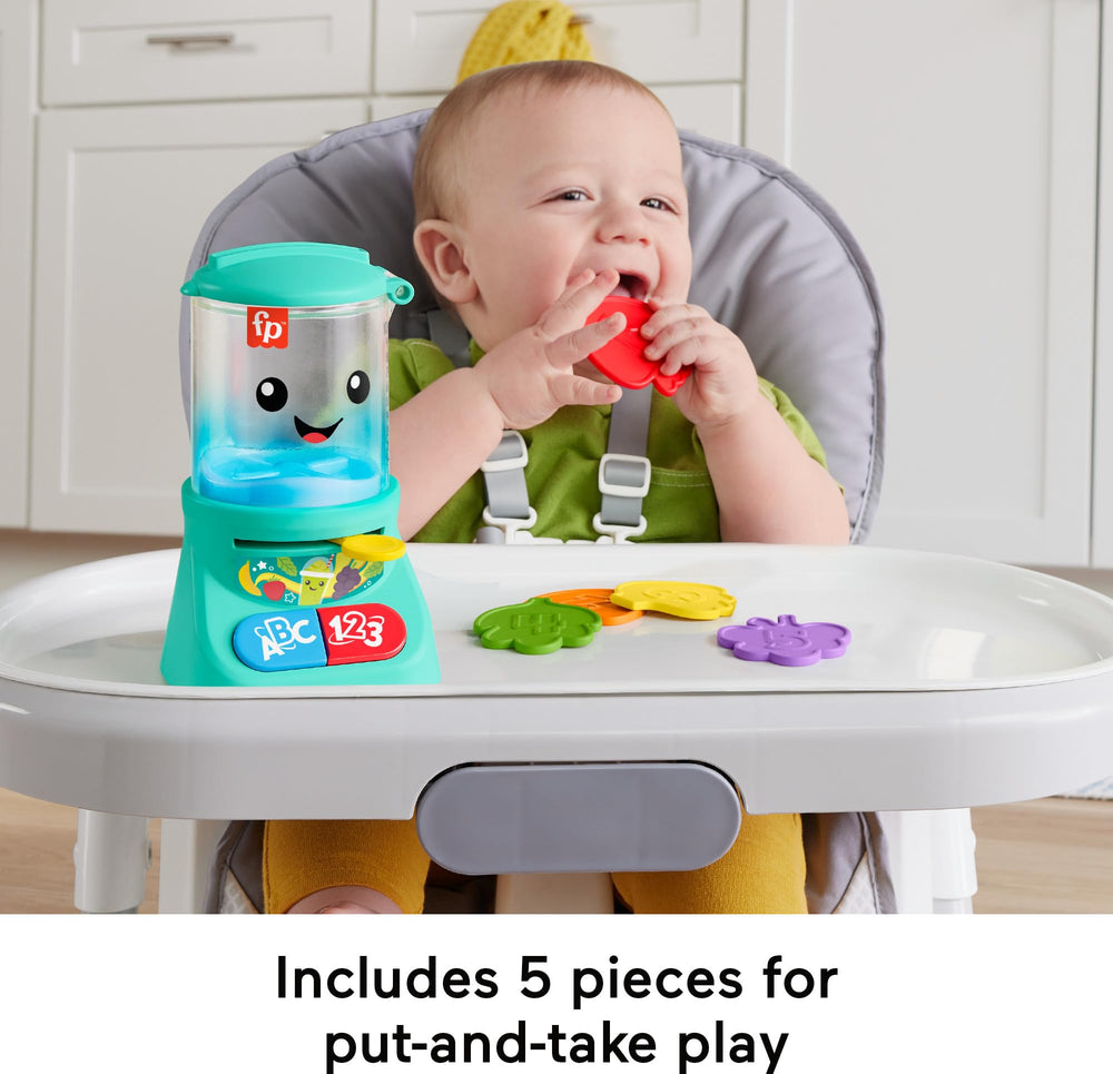 Fisher-Price Laugh & Learn smoothie maker lever spins ingredients in motion