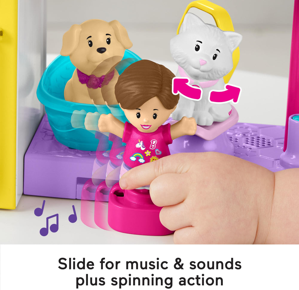 Fisher-Price Little People Barbie Pet Spa outdoor yard scene supports active imaginative stories