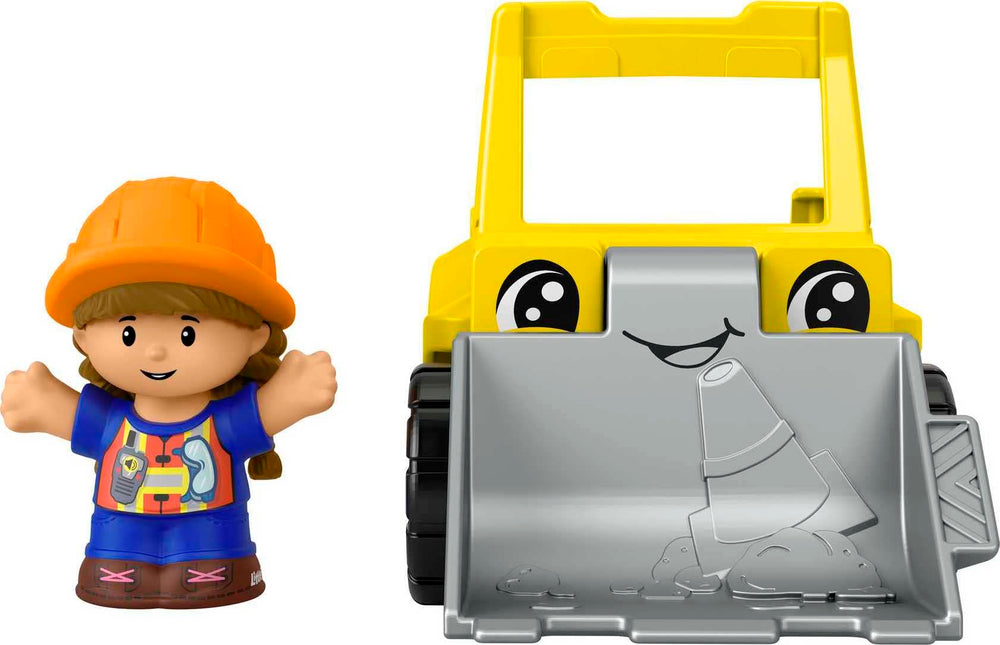 Fisher-Price Little People Bulldozer wheels show smooth motion for push-and-play sessions