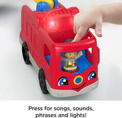 Fisher-Price Little People fire truck rolling action for action-packed pretend play.