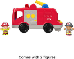 Fisher-Price Little People fire truck plays sounds and phrases during playtime.