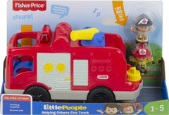 Fisher-Price Little People fire truck includes two firefighter figures for practice.
