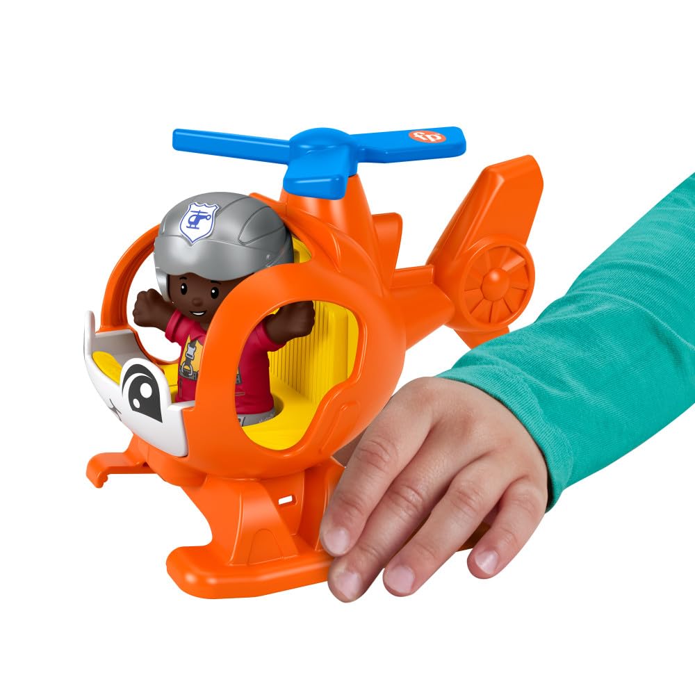 Fisher-Price Little People Helicopter side view showing bright colors to engage toddlers.