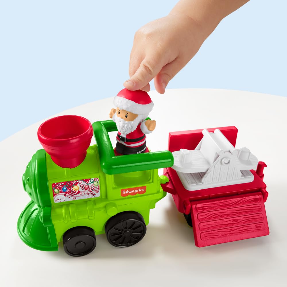Fisher-Price Little People Christmas train car 2 supports push-along fun and motor skills.