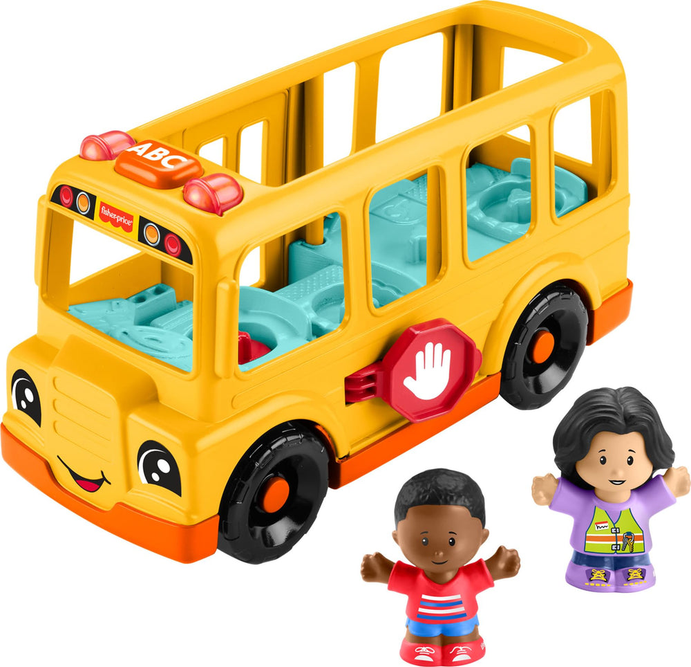 Fisher-Price Little People bus with interactive lights for imaginative play.
