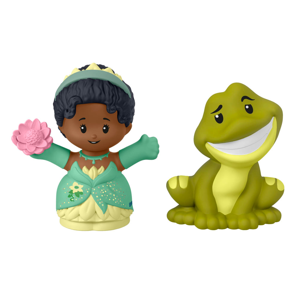 Fisher-Price Little People Tiana and Naveen figures close-up for imaginative play