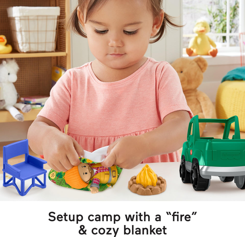 Fisher-Price Little People Time to Camp soft blanket invites cuddly role-play