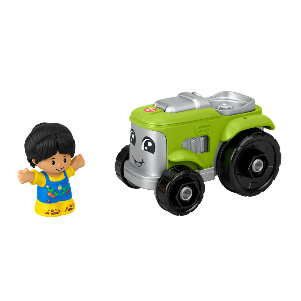 Fisher-Price Little People tractor side view ready for push-along pretend farming