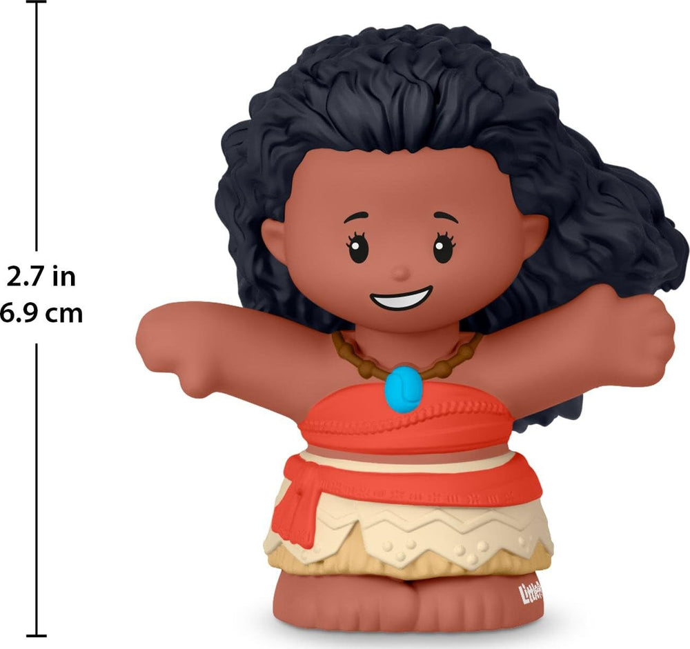 Fisher-Price Moana Little People figure highlighting color details and Disney charm.