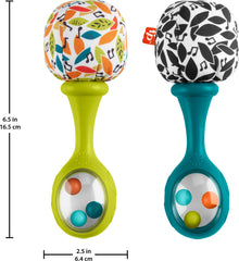 Fisher-Price Newborn maracas designed for tiny hands to grip easily.