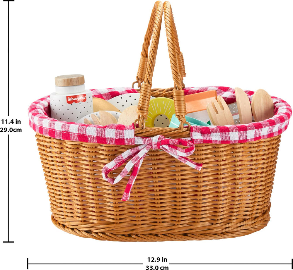 Fisher-Price wooden set close-up showing food pieces and colors