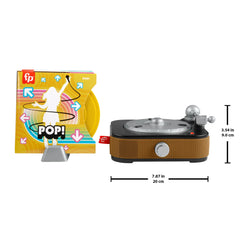 Fisher-Price Rockin’ Record Player decorative sleeves spark storytelling during play.