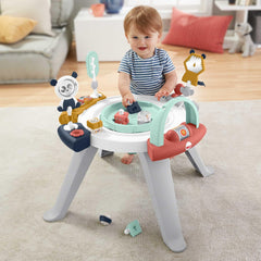 Fisher-Price shape-sorter-plate-floor-play supports sit-at activities on the floor.