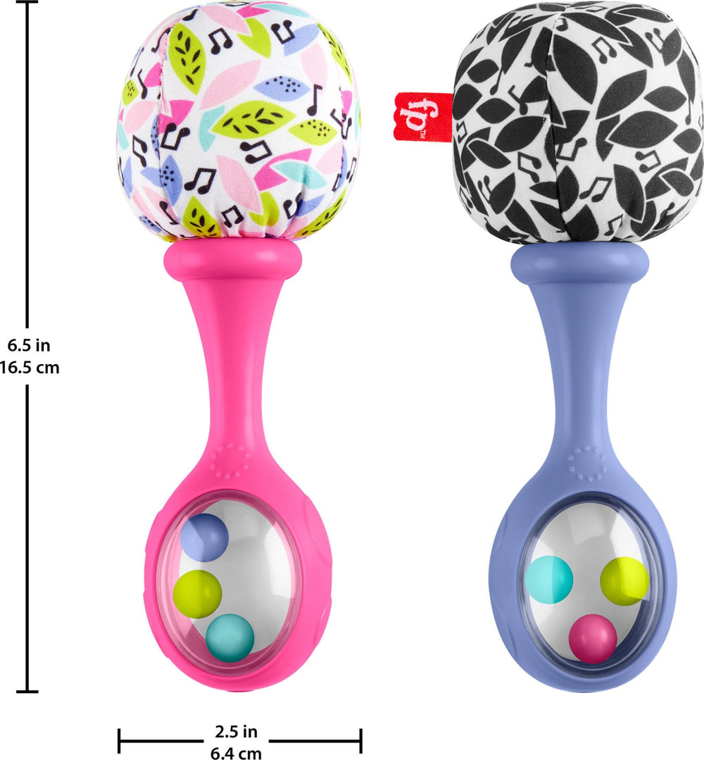 Fisher-Price soft pom-poms maracas encourage tactile exploration and early grip for babies