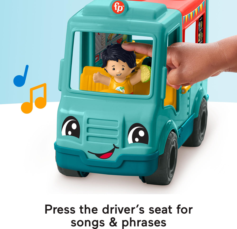Two Little People figures come with the food truck for storytelling