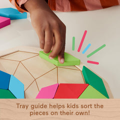 Fisher-Price Wood Mandala Puzzle geometric design encourages problem solving.