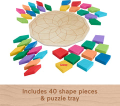 Fisher-Price Wood Mandala Puzzle Montessori-style play for preschoolers.