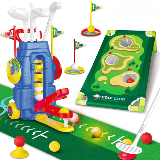 Fistone toddler golf set with foot-pedal launcher for easy outdoor play