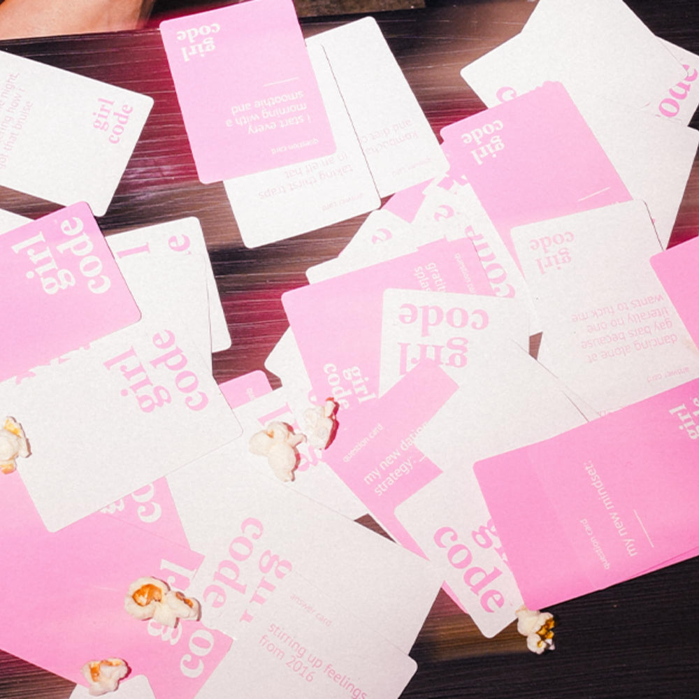 Fitz Girl Code cards displayed with vibrant art for social play.