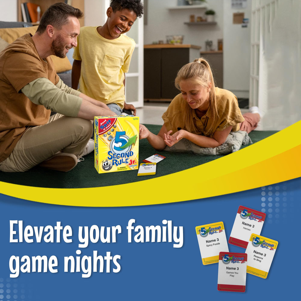 Five Second Rule Jr. card packs with varied prompts for laughs
