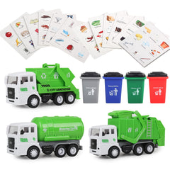 FIVEDAOGANG garbage truck toy with front loader for sorting practice