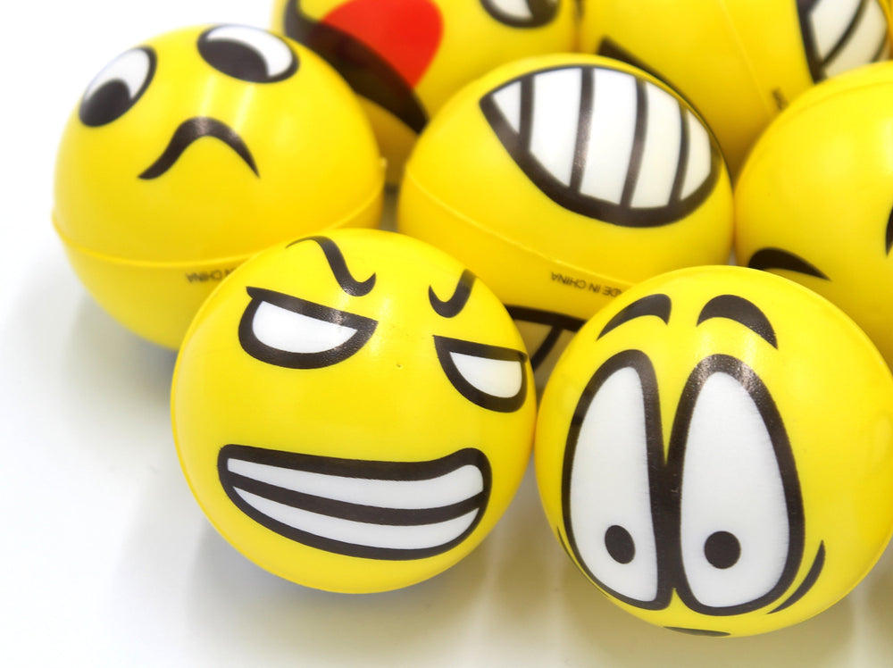 FIVOENDAR 12 pack stress balls with kid-friendly faces