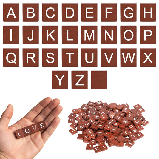 Fiwochic maroon wood letter tiles arranged on a frame for elegant wall art.