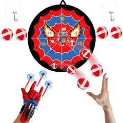 FJQZDBDSA Spider Web Shooter packaging showing easy setup for imaginative play