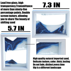 FKYTION moving sand art picture 2-pack ocean landscape provides calming desk art