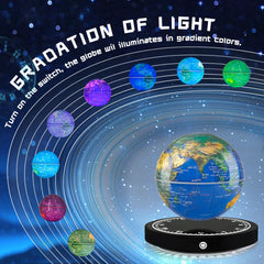 Flagest clock-base levitating globe combines time display with a magical desk feature.