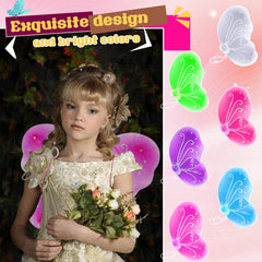 Flahard green butterfly wings for kids, easy to wear with shoulder straps.