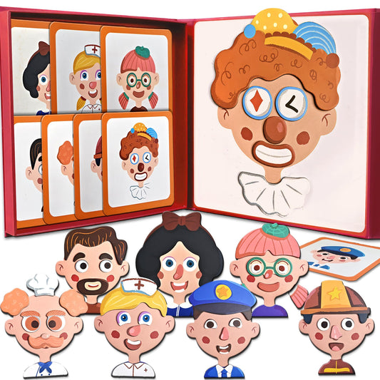 Flamax magnetic face toy in organized storage box for easy cleanup.