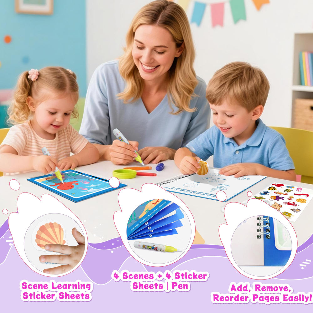 Flamax reusable water coloring pages dry quickly for repeated, eco-friendly fun.