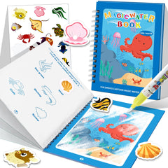 Flamax Sea World water painting book for toddlers; mess-free color exploration.