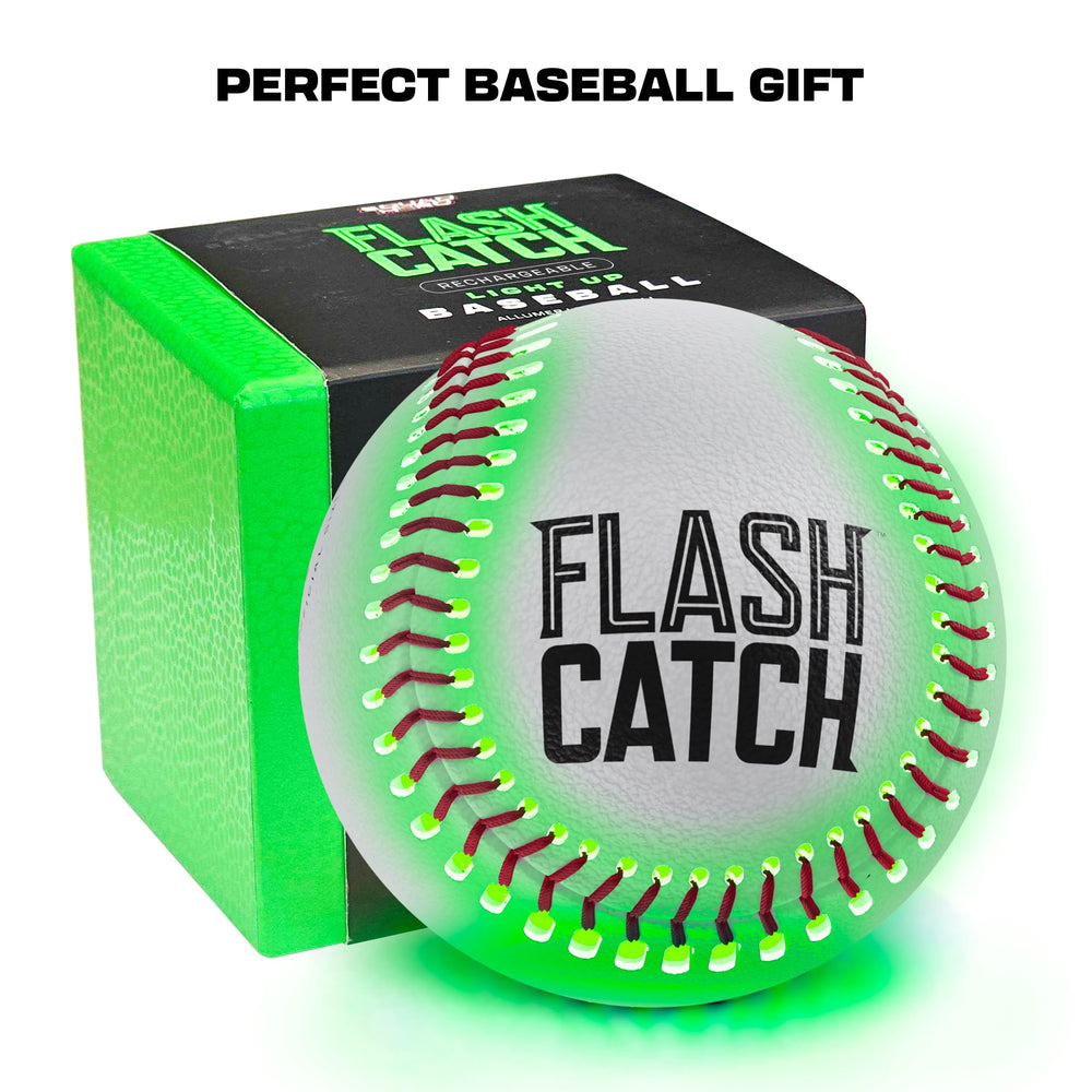 FlashCatch gift-ready packaging for a glow-in-the-dark ball