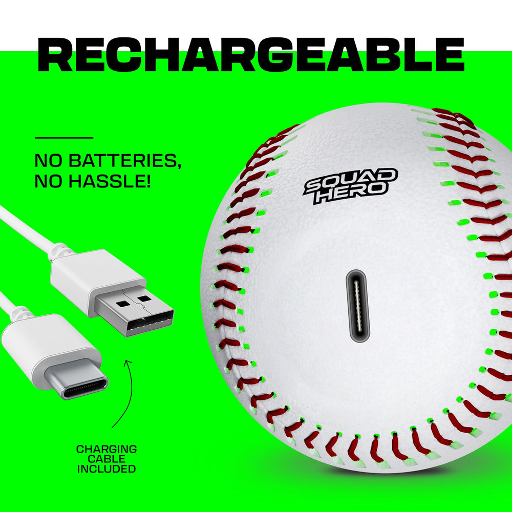 FlashCatch glow baseball for night-time backyard play