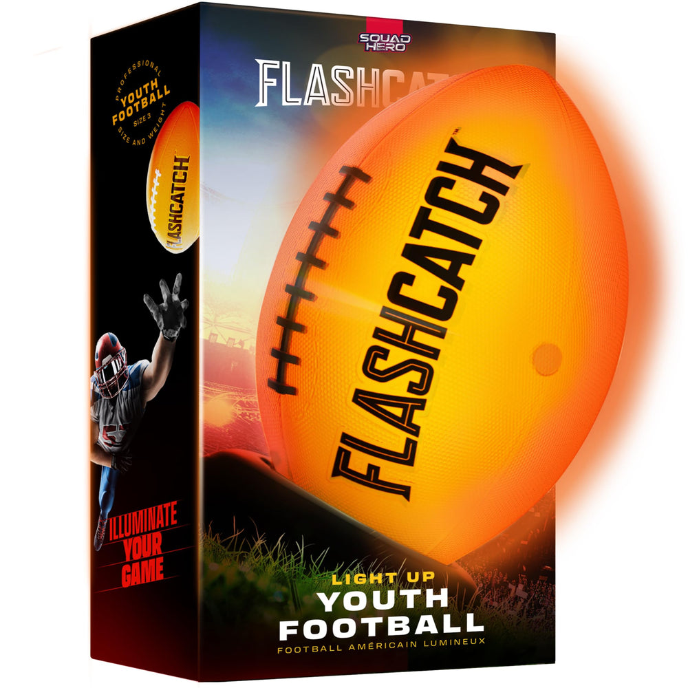 FlashCatch light up football glowing during night play for better visibility