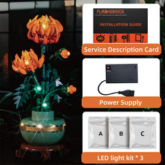 The illuminated Chrysanthemum adds depth to home decor and shelf displays.