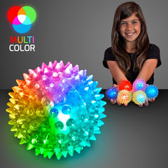 FlashingBlinkyLights blue soft spike bouncy ball lights up on impact for party play.