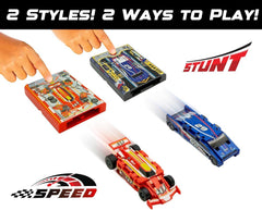 FLAT 2 FAST Original Speed Card Racer side view shows compact, portable racing toy.