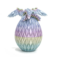 Flavery dragon egg 3D-printed exterior in vibrant colors for lively desk decor.