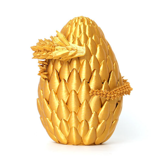 Flavery dragon egg gold exterior enhances shelf decor with mythical charm