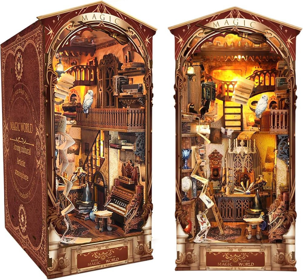 Flever assembled book nook scene on a shelf