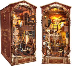 Flever assembled book nook scene on a shelf