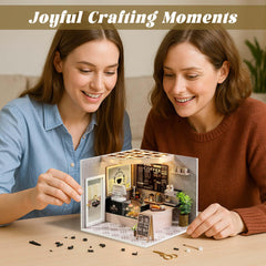 Flever DIY miniature house kit with LED light on adding warm ambience