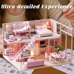 Flever dollhouse assembled-dimensions measure 9.6 by 8.1 by 6.1 inches
