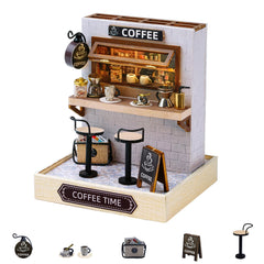 Flever dollhouse Coffee Time front view for display and gifting