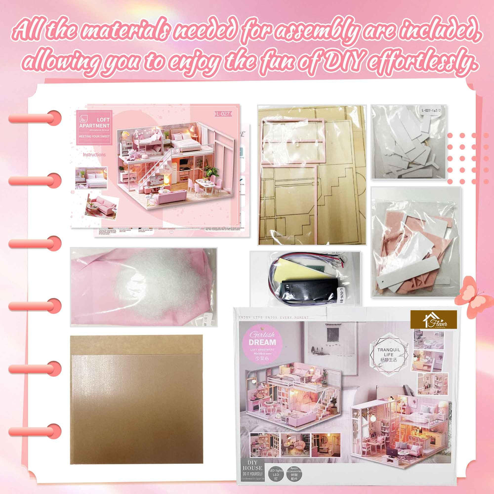 Flever dollhouse decor-fabric-paper enhances authentic styling and personal touches